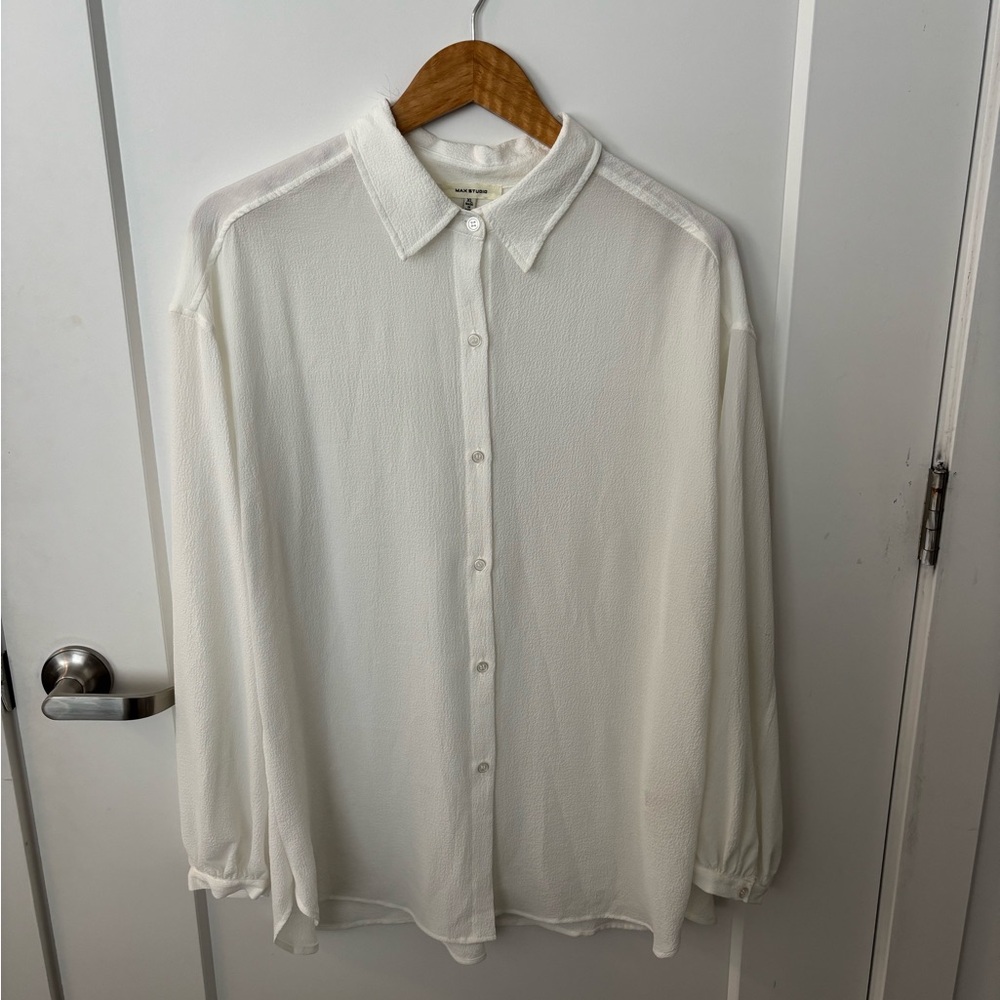 Max Studio White Button Down Shirt